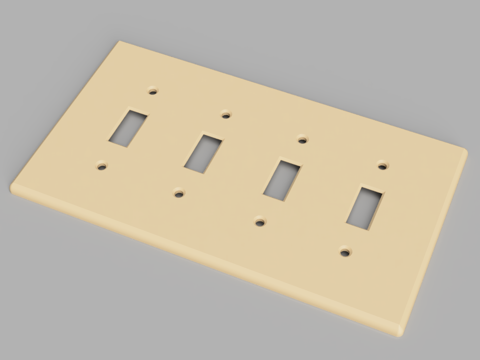 Switch Plate 4 Gang Toggle