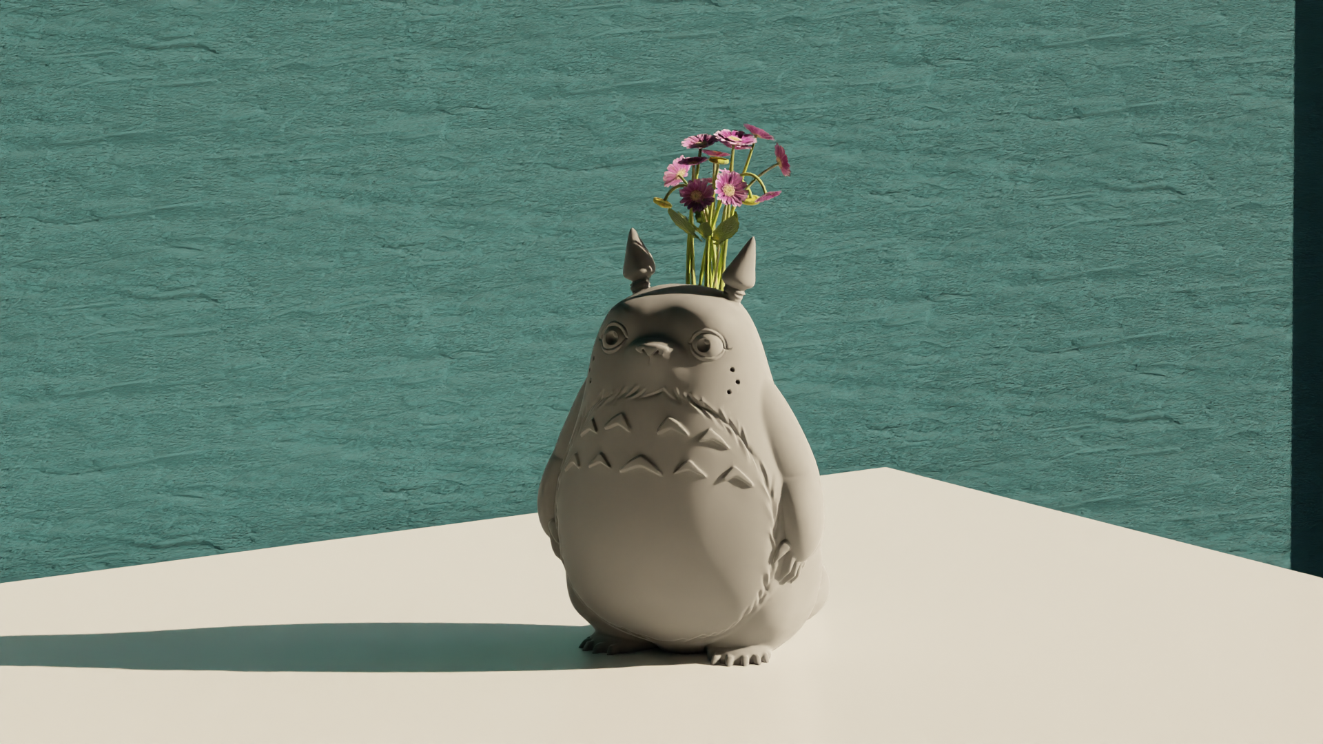 Totoro (Studio Ghibli) - Pot Plant 3D model thumbnail