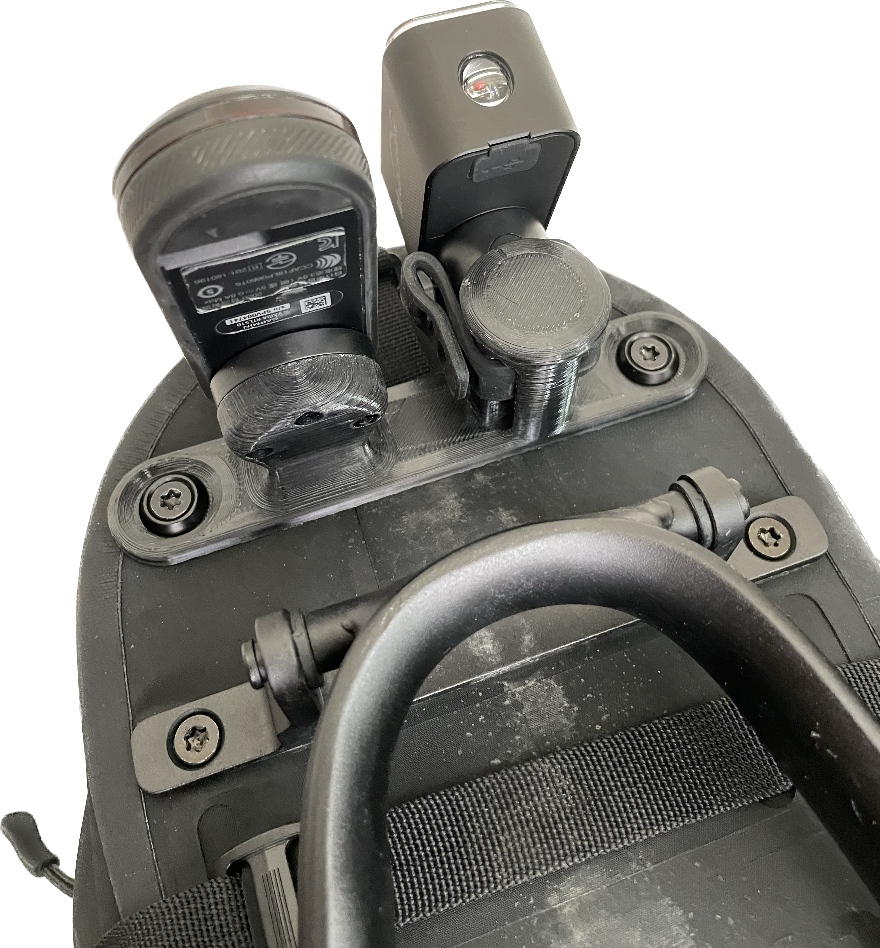 Tailfin Dual Light Mount for AeroPack or AP20 (Seat Post Mimic/ Garmin Varia)