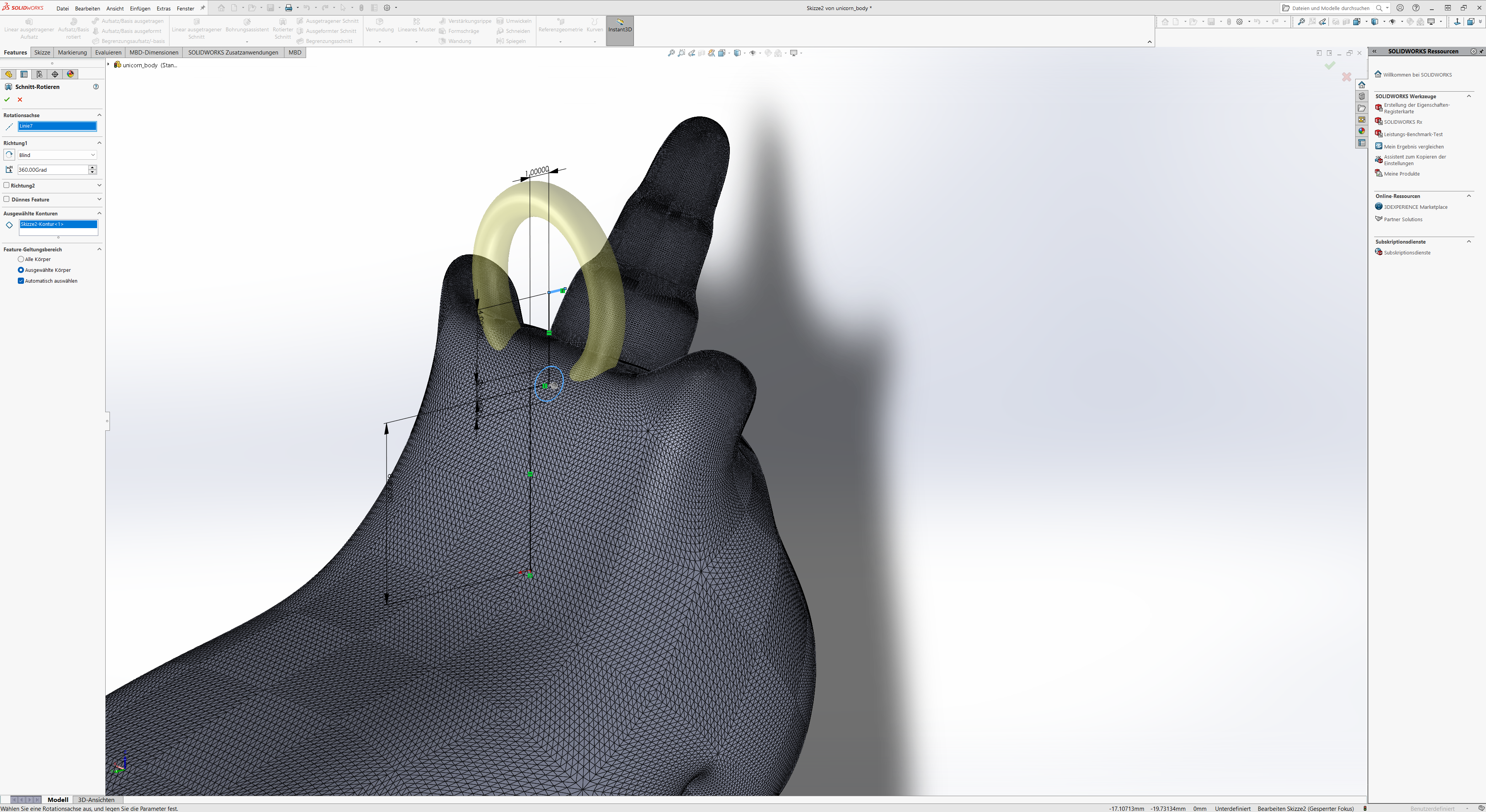 Unicorn Keychain Remix 3D model thumbnail