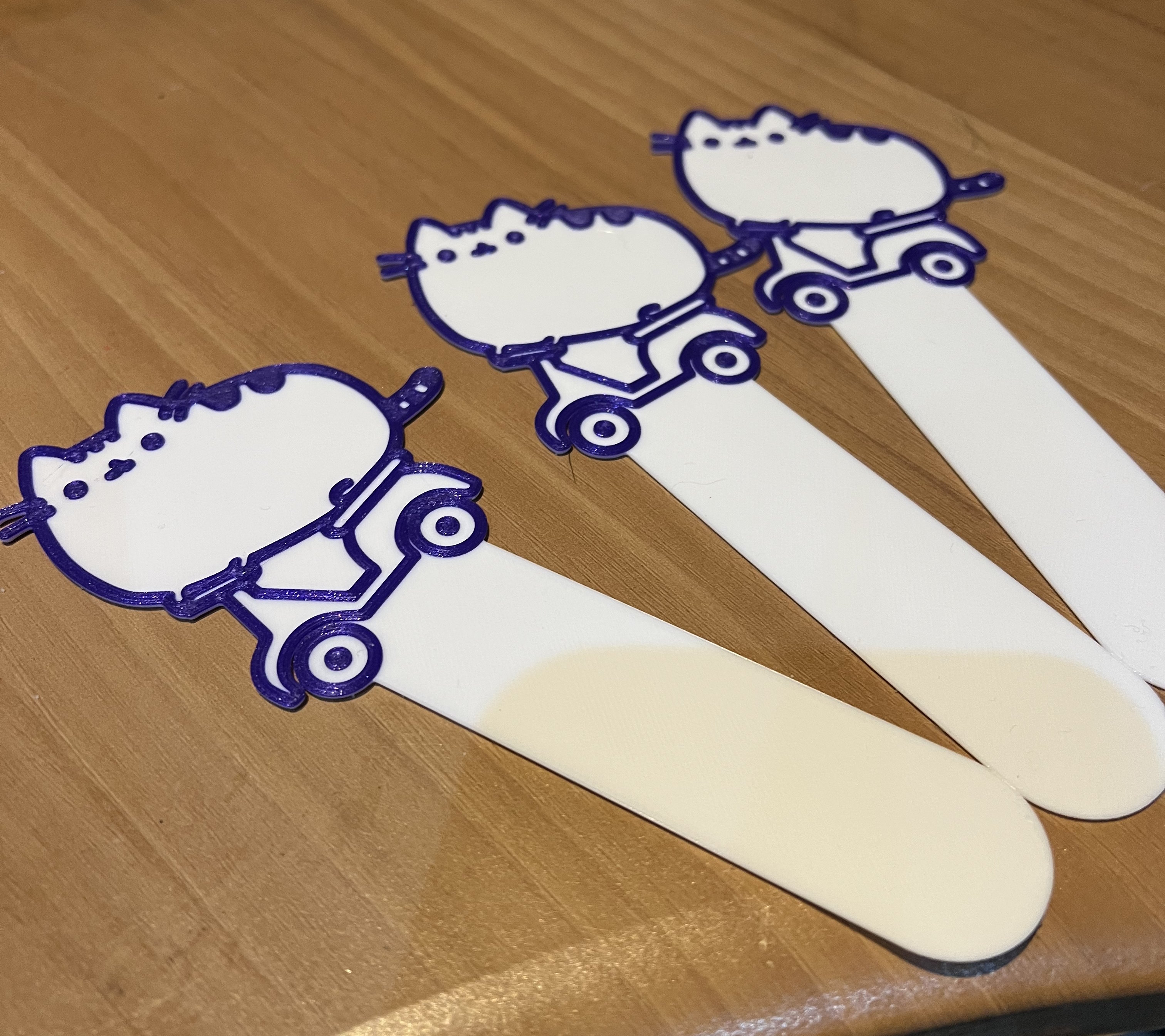 Pusheen Cat Bookmark - Riding a Scooter