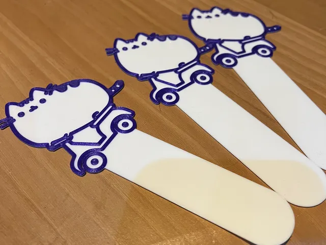 Pusheen Cat Bookmark - Riding a Scooter