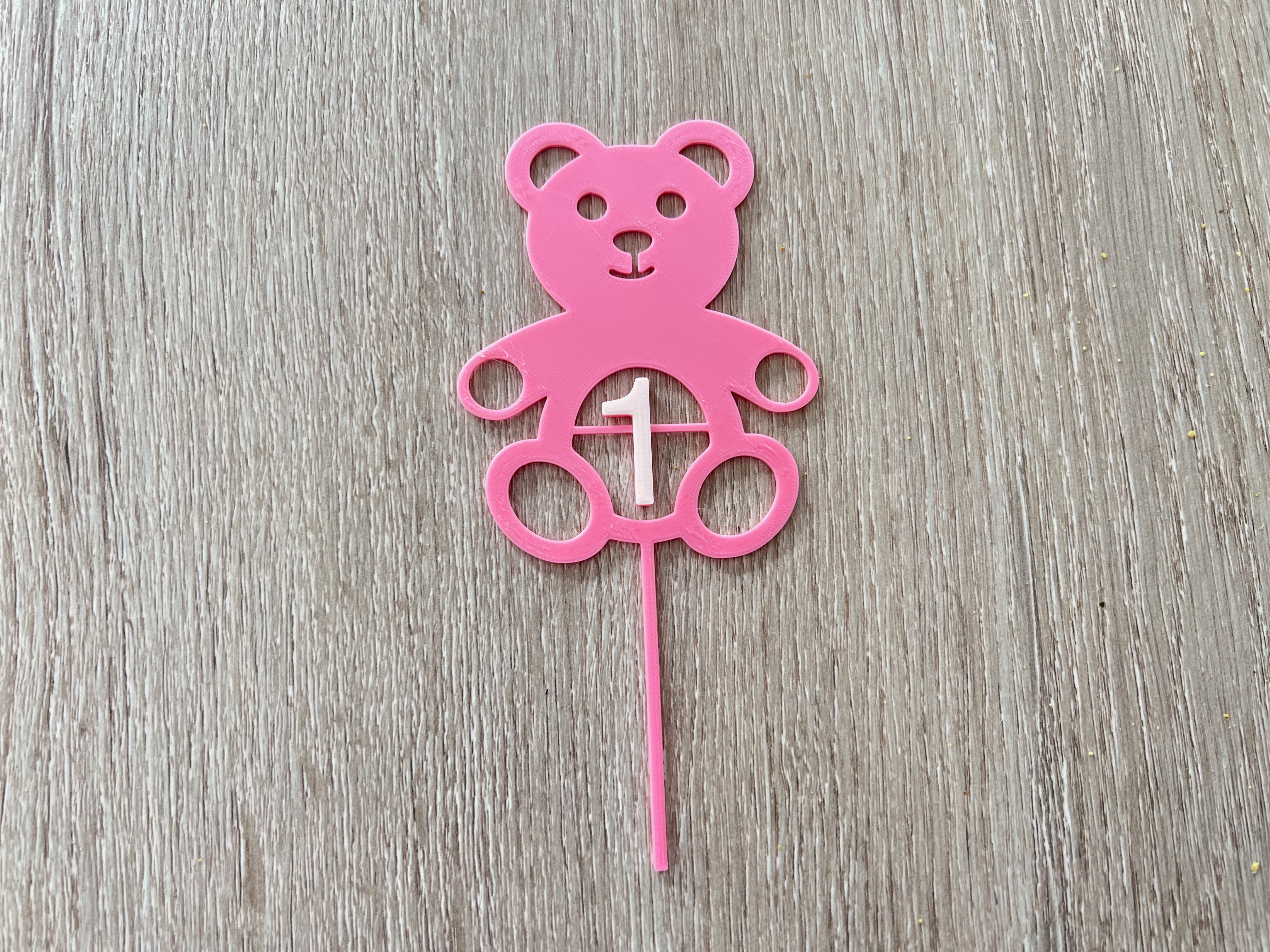 1 year old teddy bear cake decorations / Décor de gâteau ourson 1 an