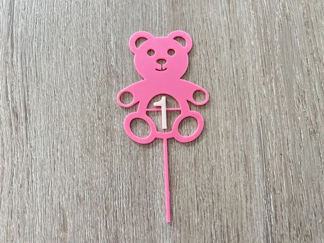 1 year old teddy bear cake decorations / Décor de gâteau ourson 1 an