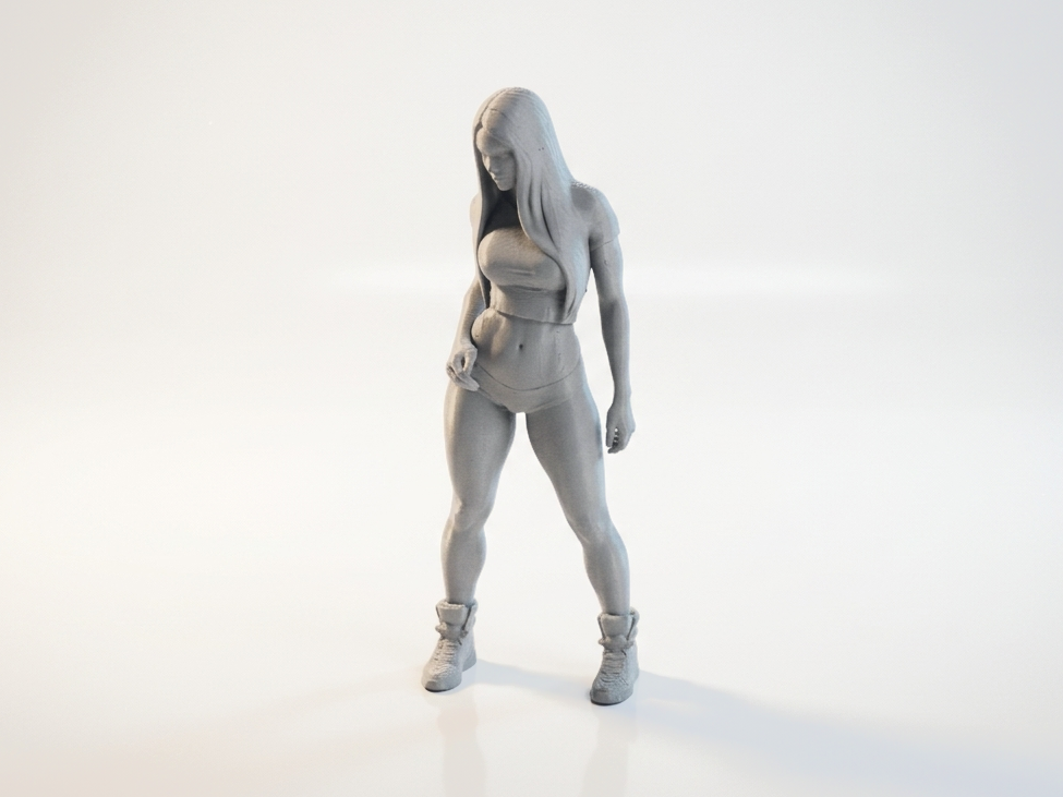 Athletic Woman Gym Outfit Figurine 3D Printable