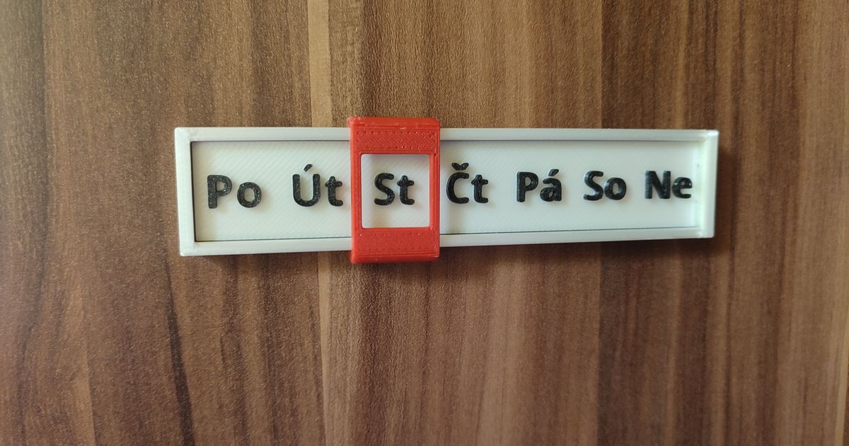 Posuvný kalendář na dny v týdnu by mysak85 | Download free STL model ...