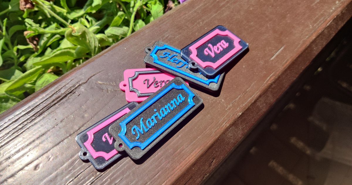 Customizable name tags with a nice border by quattro download free
