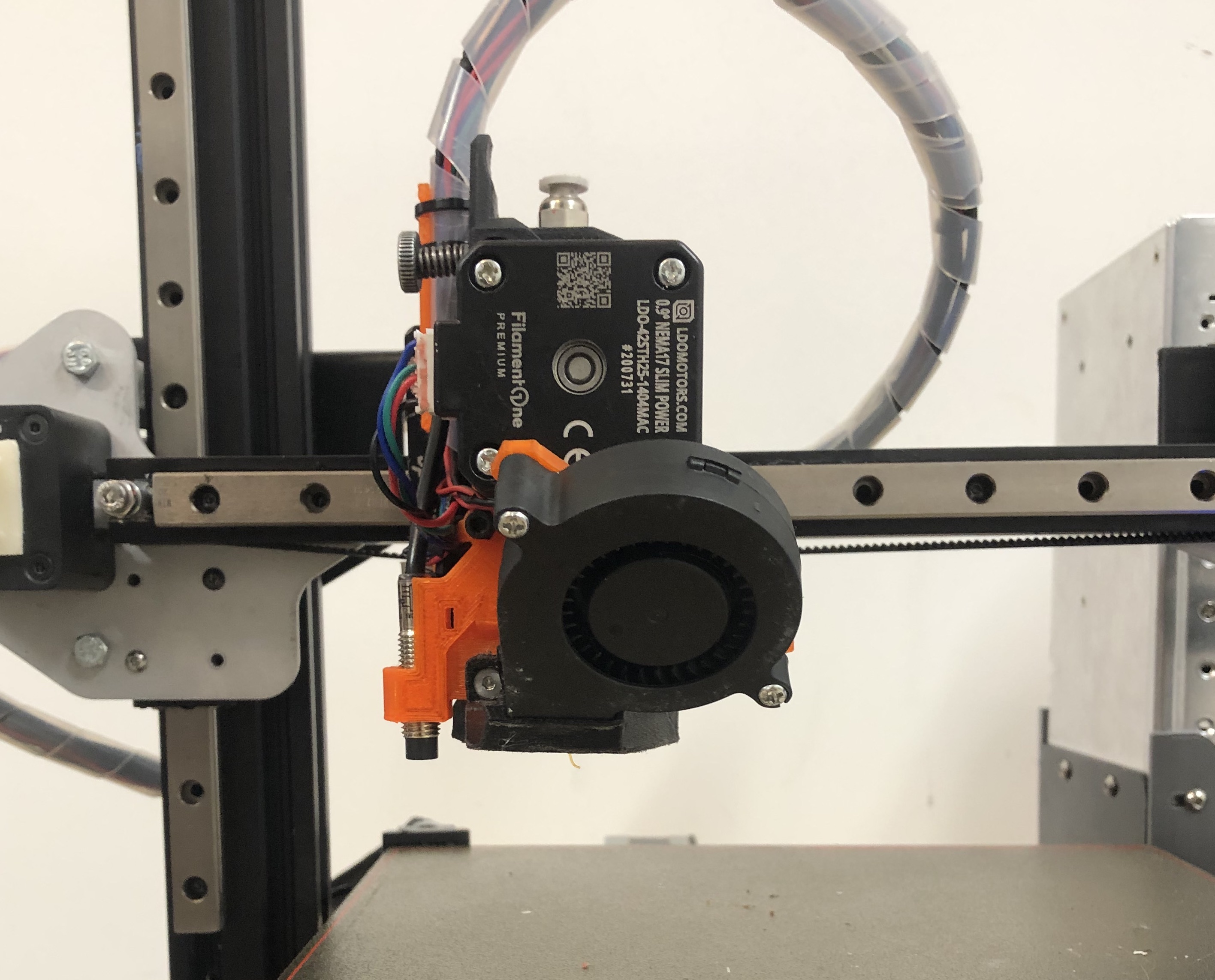 Prusa Style Hotend Mount for BMG + V6 + 5015 + BLtouch / Pinda + Printermods.com MDD (OR stock mounting plate)