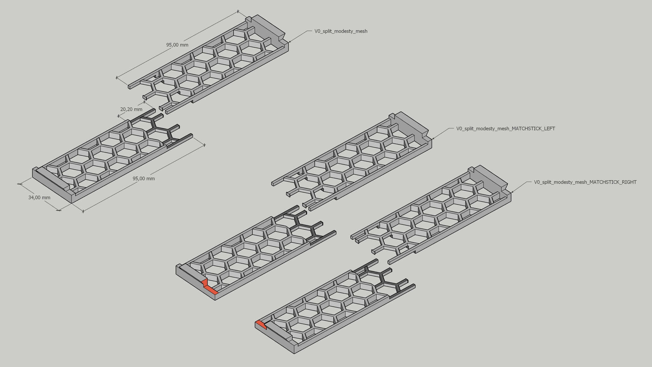 Voron 0 printable Modesty Mesh