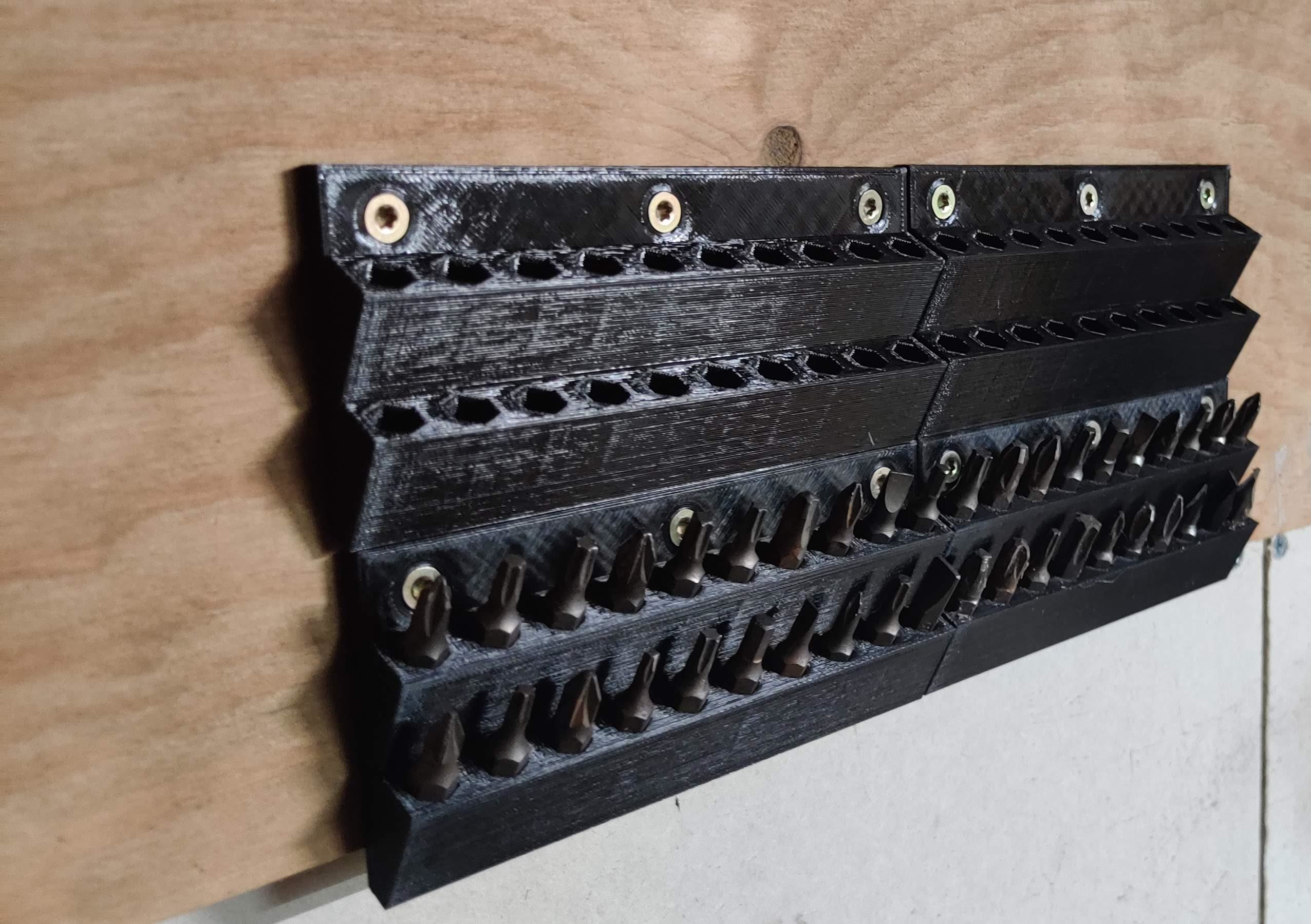 Wall mountable bits storage