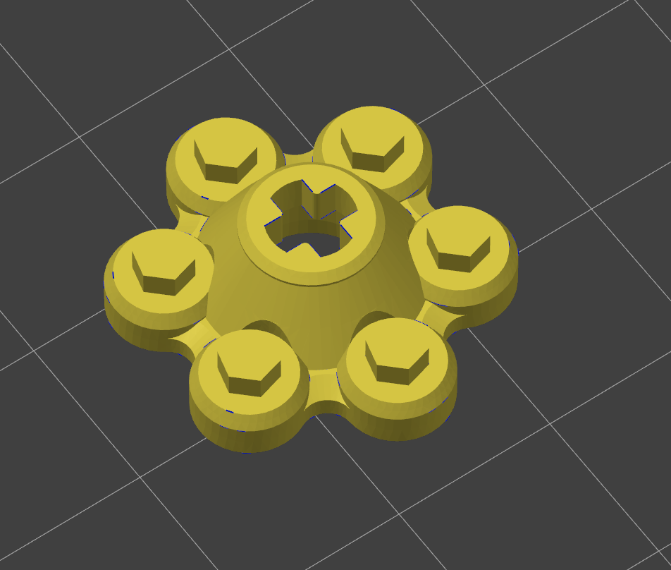 Wheel cap with lugnuts for LEGO cars