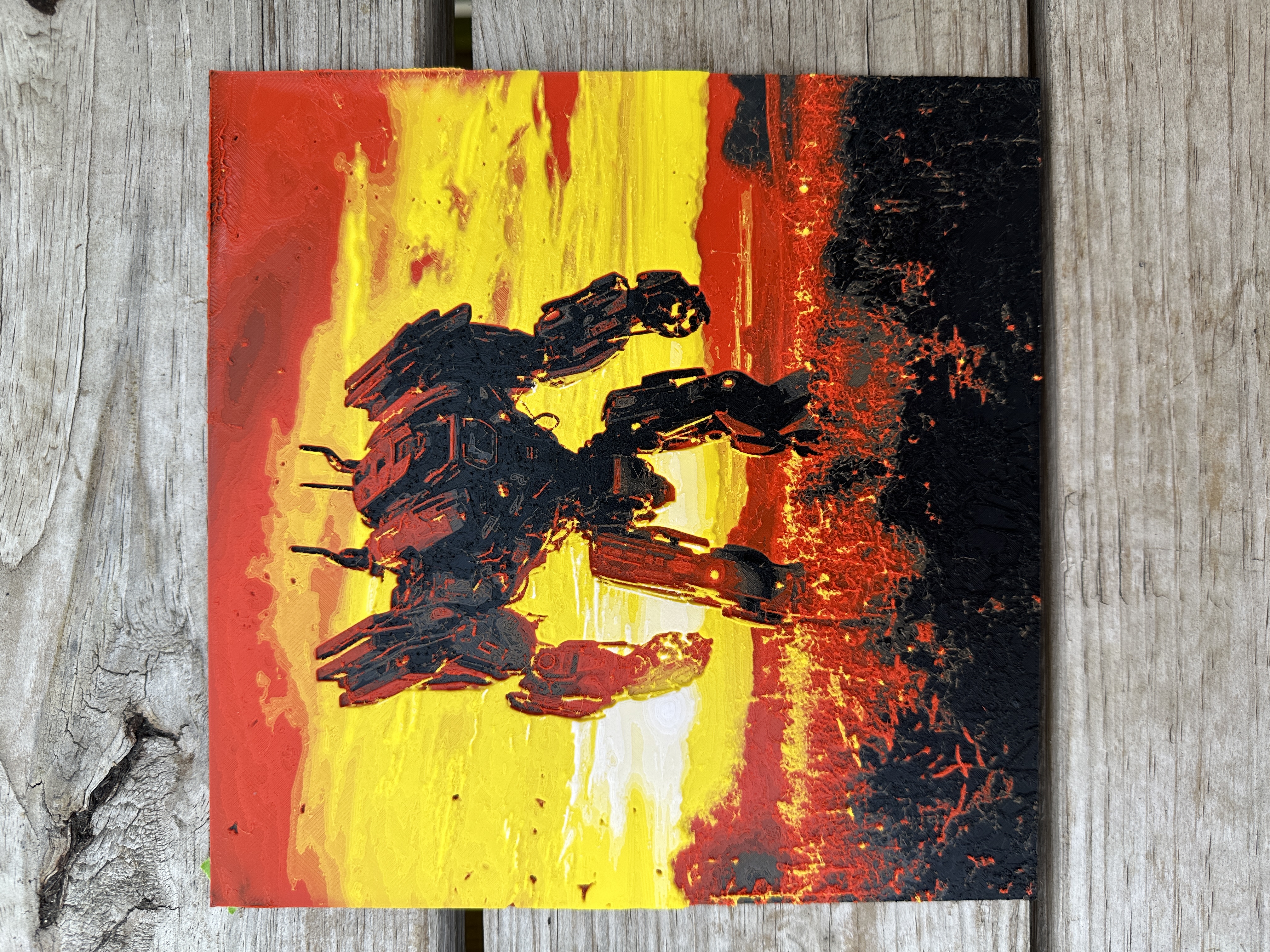 Sunset Mech Hueforge Filament painting