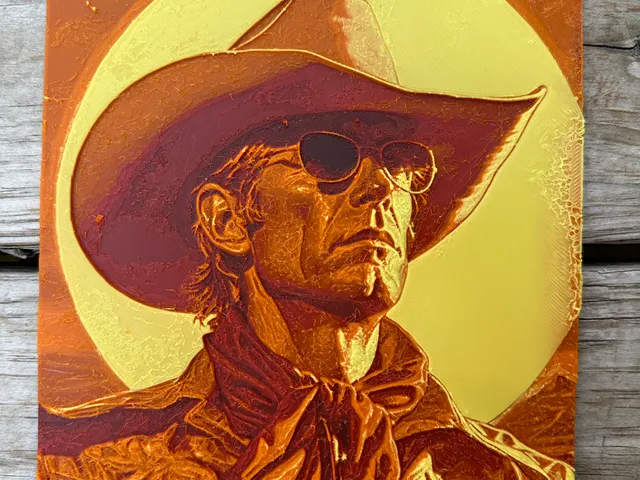 Sunset Cowboy Hueforge Filament painting