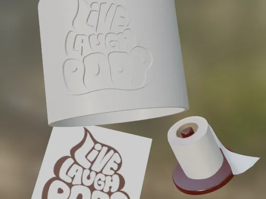 "Live Laugh Poop" Roll Holder