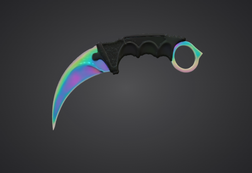 Gray Karambit Knife - Tactical Curved Blade Prop