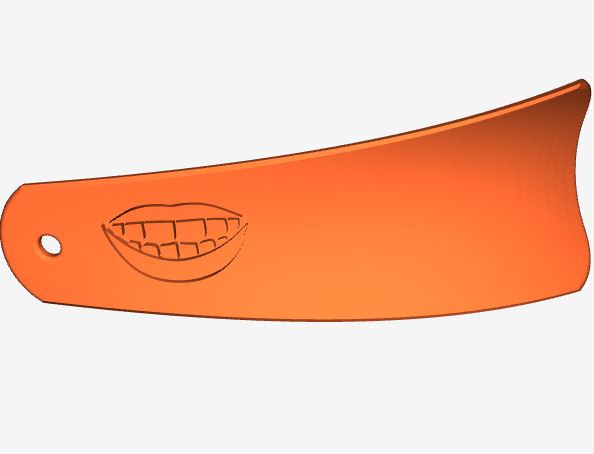 A shoehorn -- the kind with teeth 3D model thumbnail