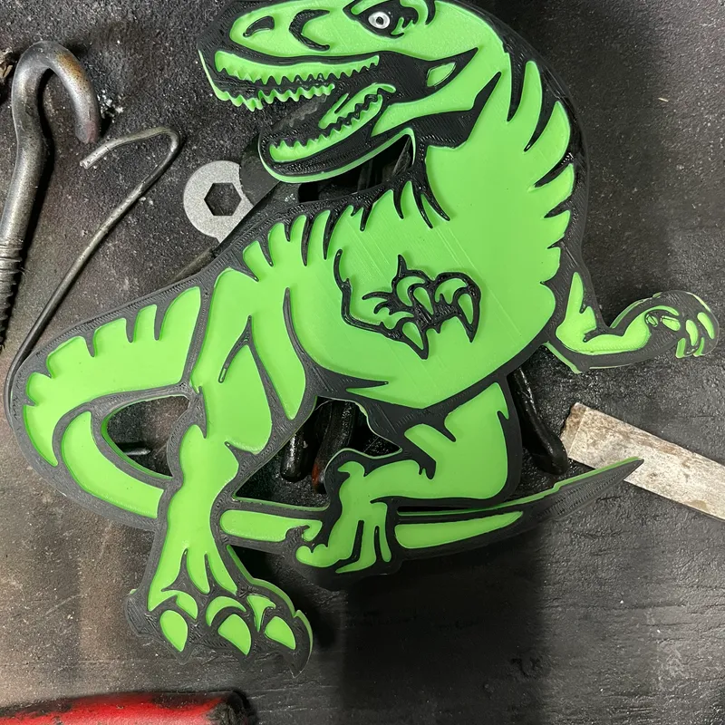 Chrome Dino/t-rex/dinosaur Fridge Magnet 3d Printed. A Great 
