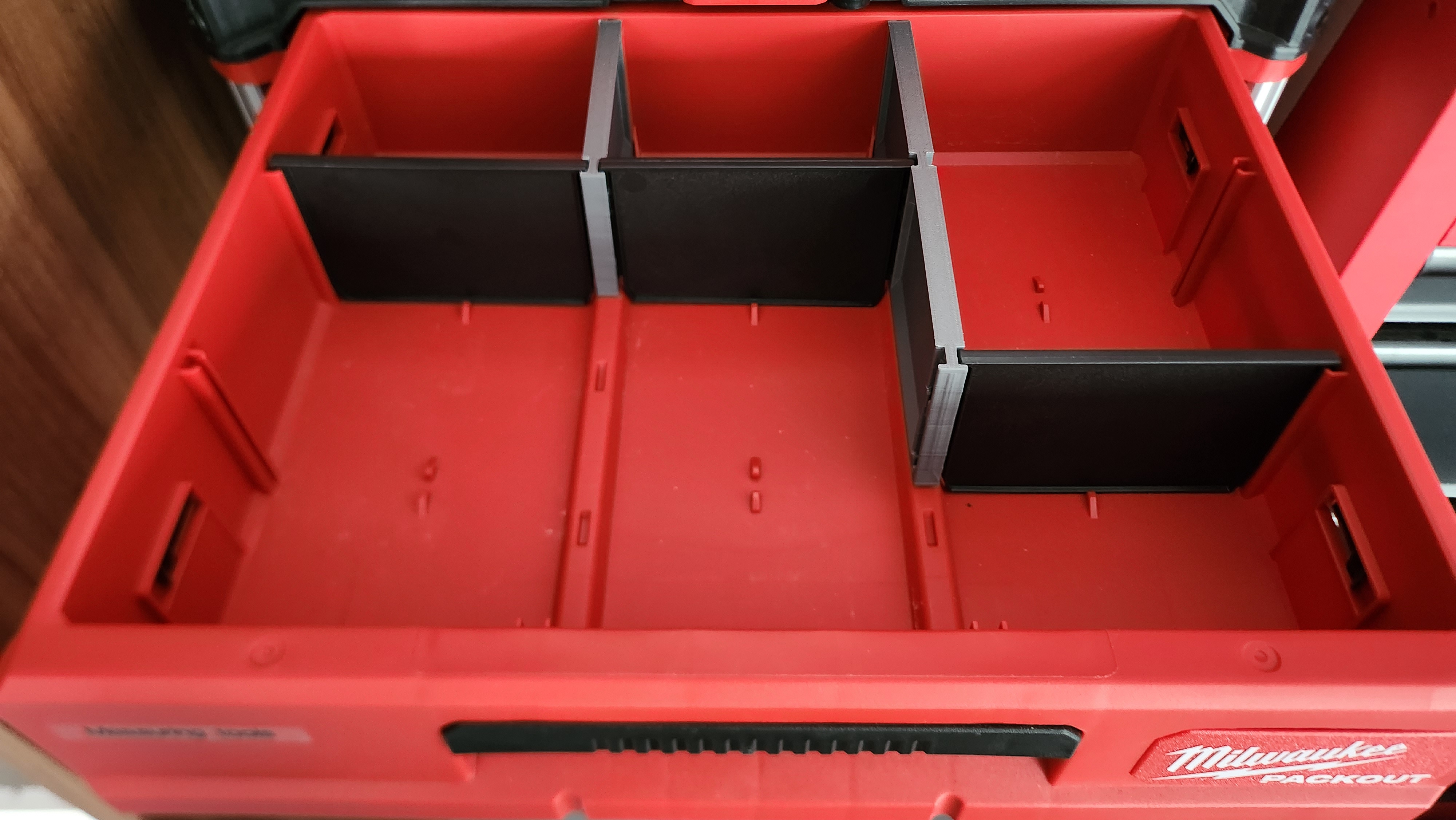 Partial dividers for Packout 3-drawer toolbox