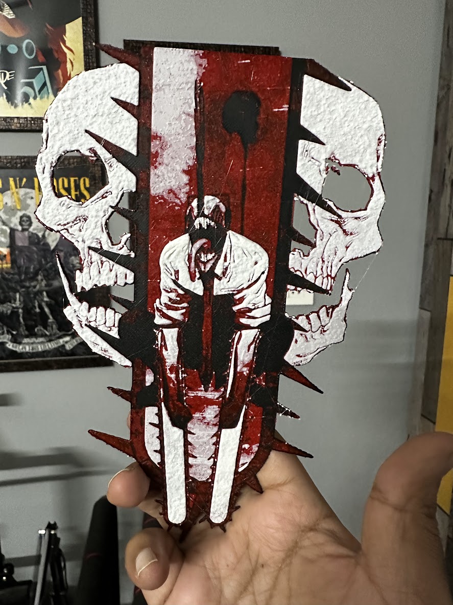 Chainsaw Man 3D Poster cutout Hueforge by shantanugoel | Download free STL  model | Printables.com