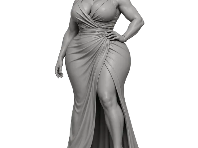 Elegant Curvy Evening Statue