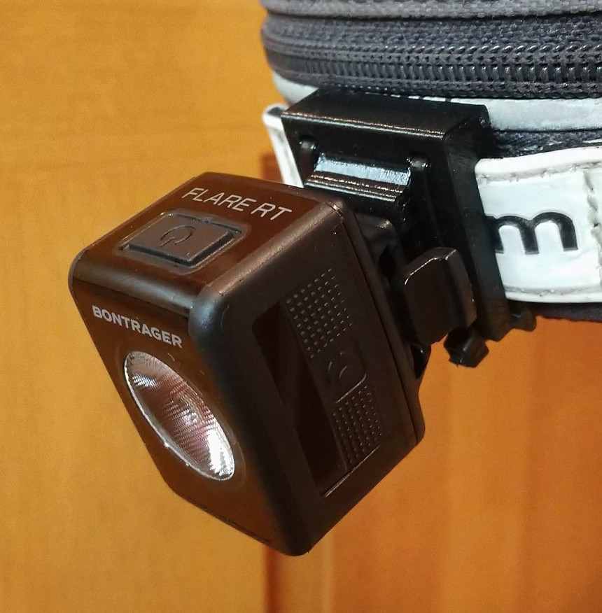 Bicycle seat bag mount for Bontrager Flare tail light by Tom in MN
