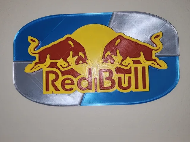 Red Bull Logo with Blue & Silver backer