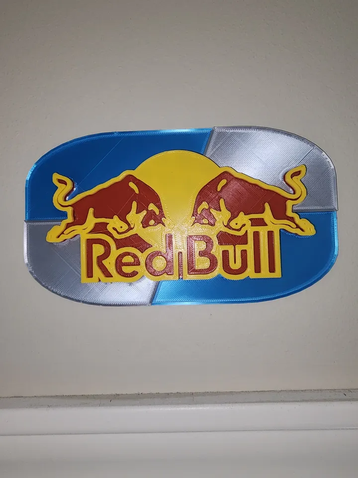 Red Bull Logo with Blue & Silver backer by TacktiCal | Download