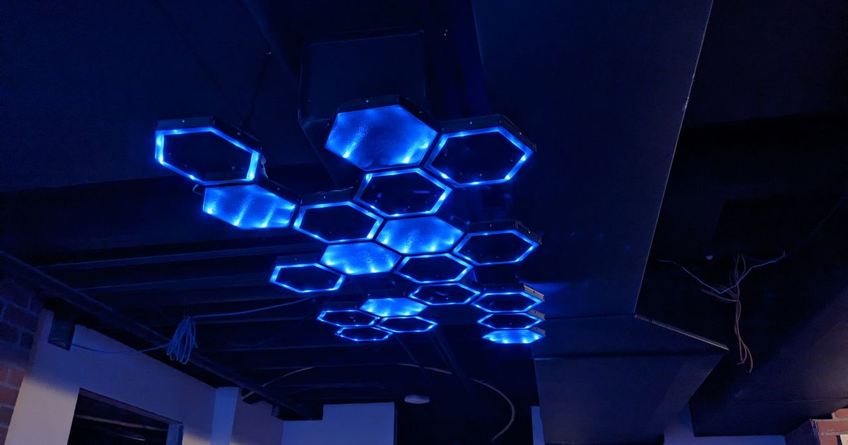 Overhead LED Hex Lights by roboticide | Download free STL model ...