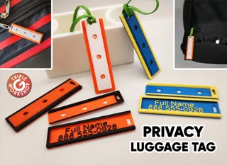 Sliding Privacy Luggage Tag 2 Color Customizable in PrusaSlicer
