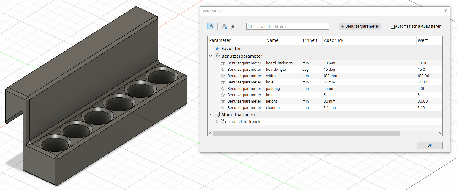 Parametric French Cleat Holder