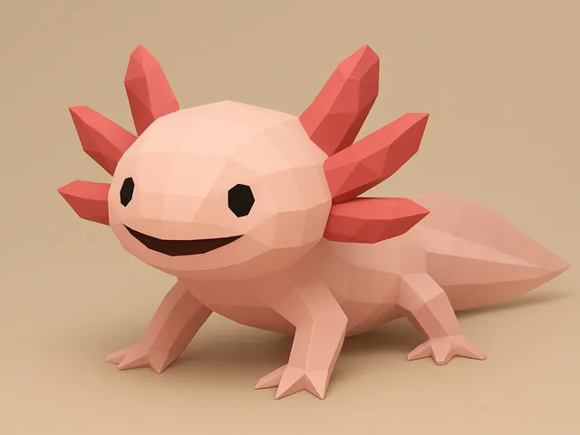 Low poly axolotl