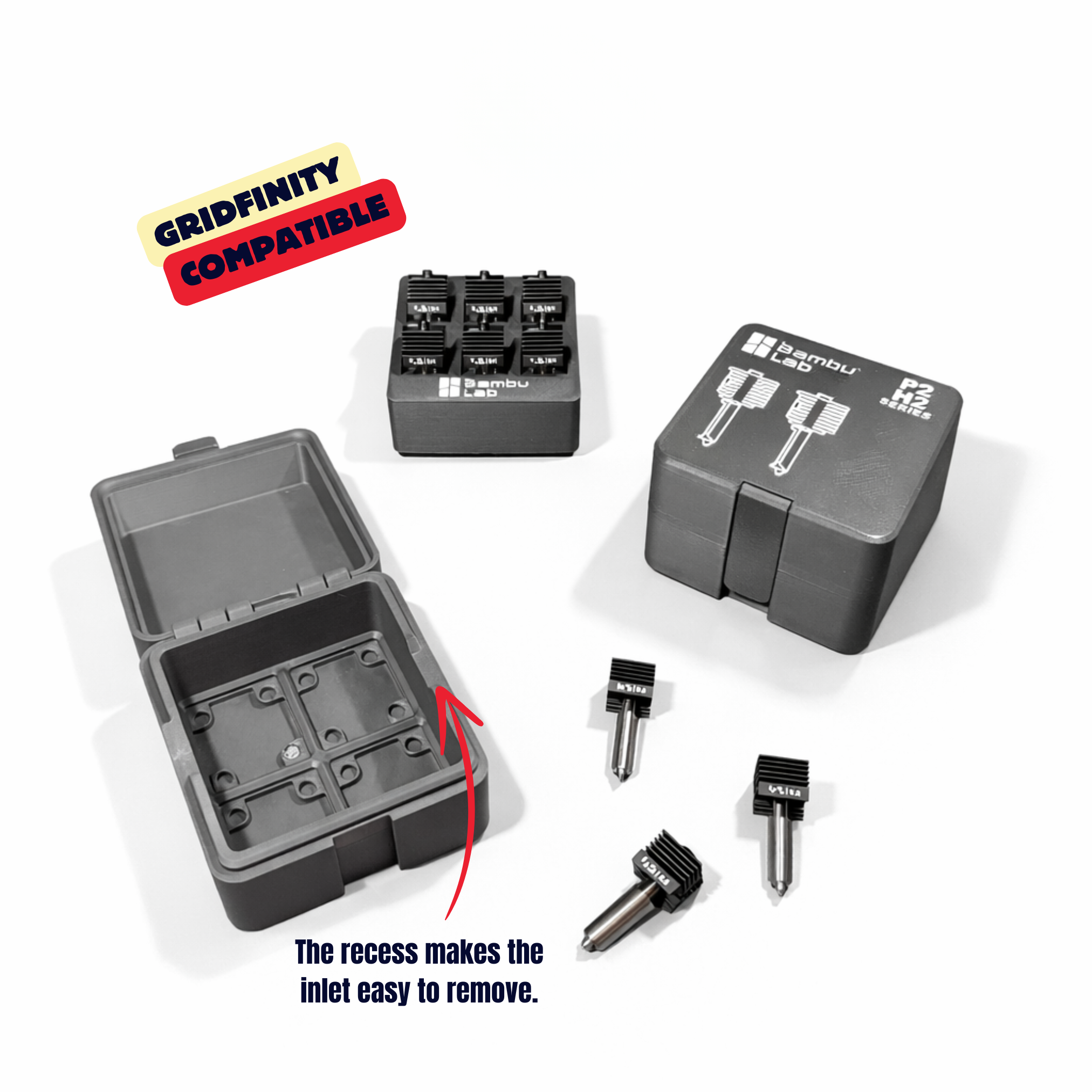 BAMBULAB P2 + H2 SERIES HOTEND BOX / NOZZLE BOX / PRINTER ACCESSORIES / ORGANIZER / GRIDFINITY — thumbnail 6