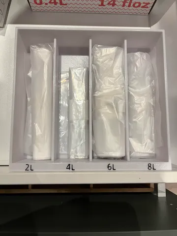 Freezing bags organizer for IKEA kitchen drawer.