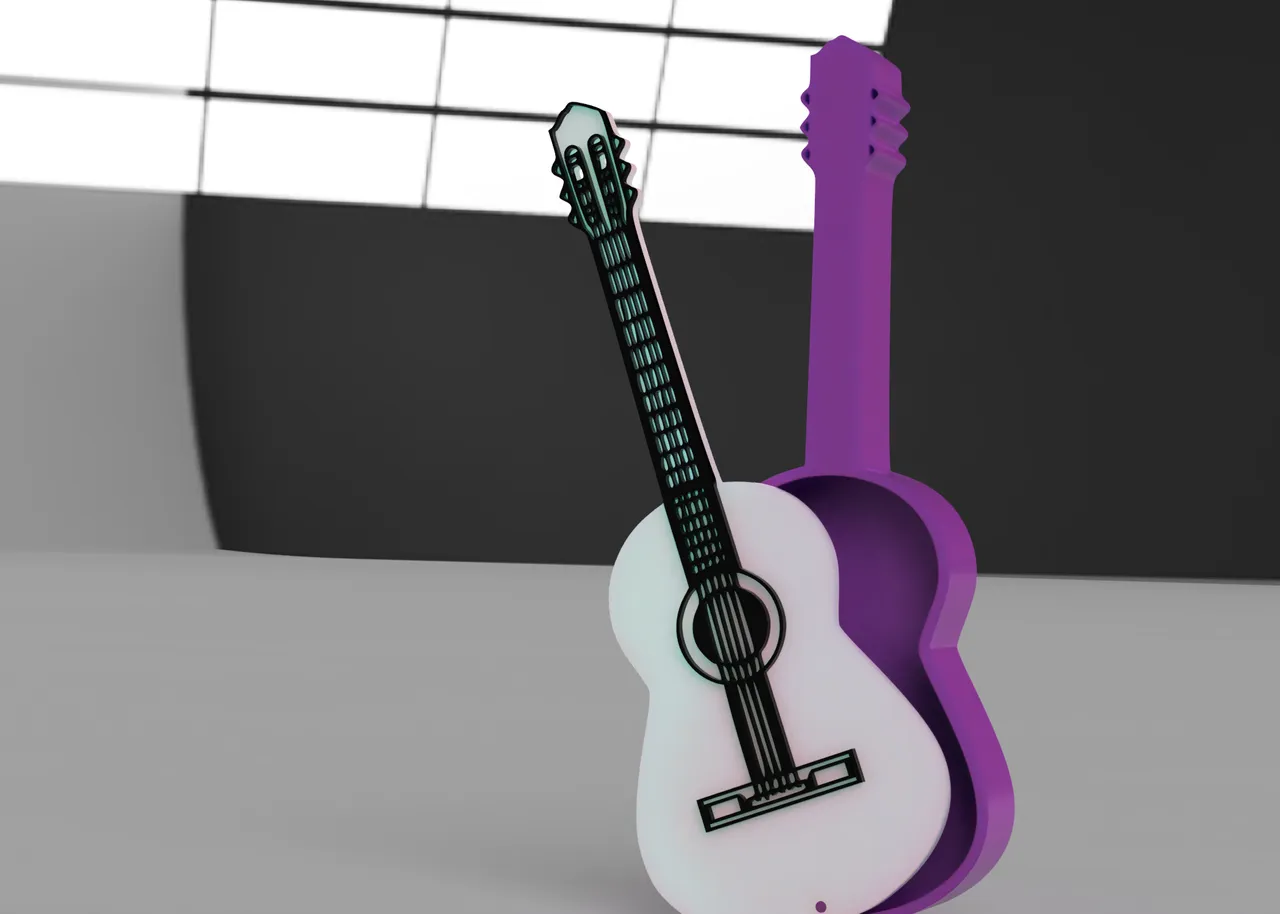 Box pick/mediator Guitare by Breizh Creation 3D