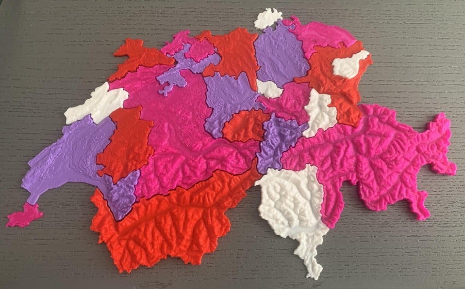 Swiss cantons relief puzzle