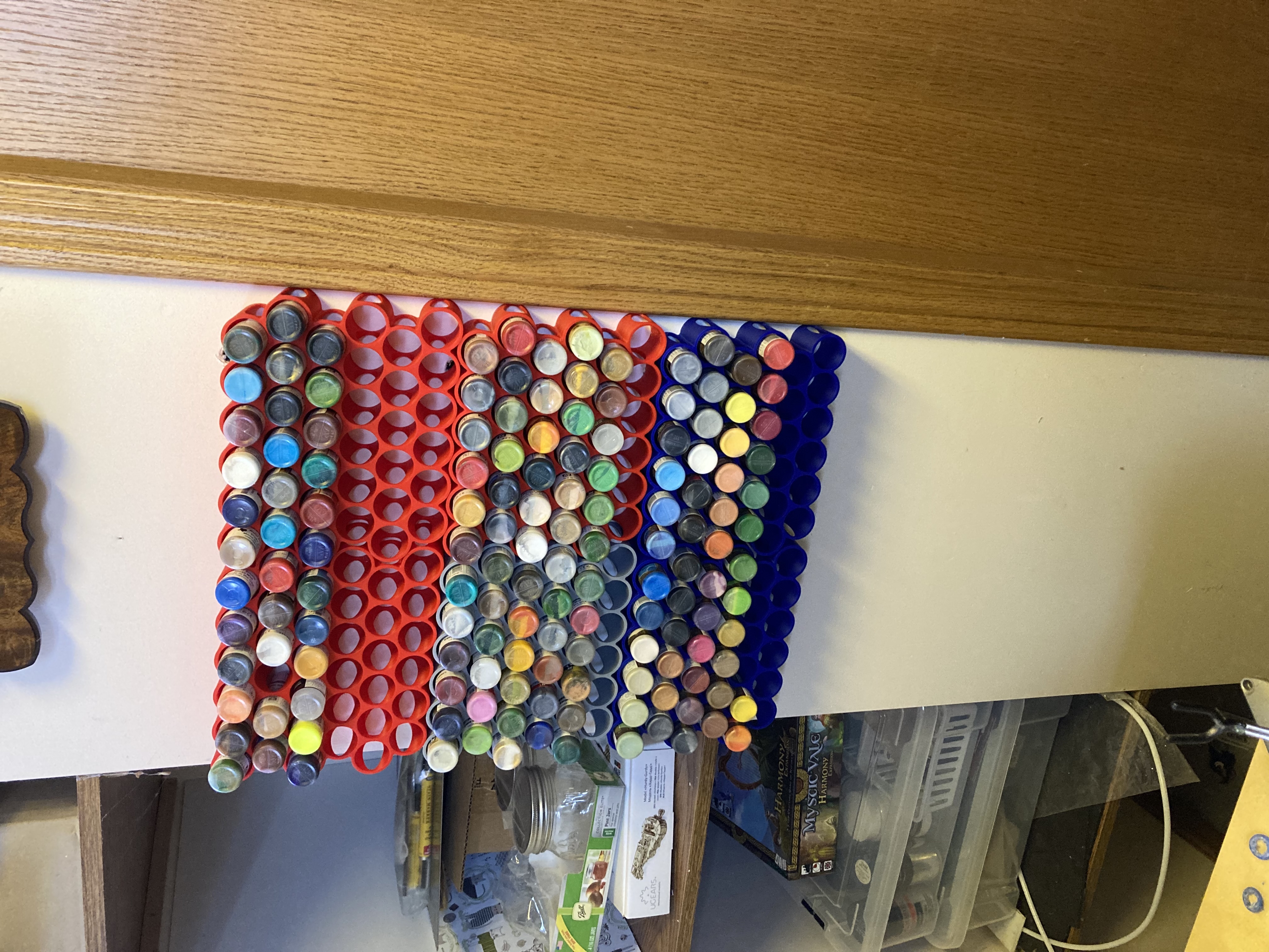 Wallmount Vallejo style paint rack