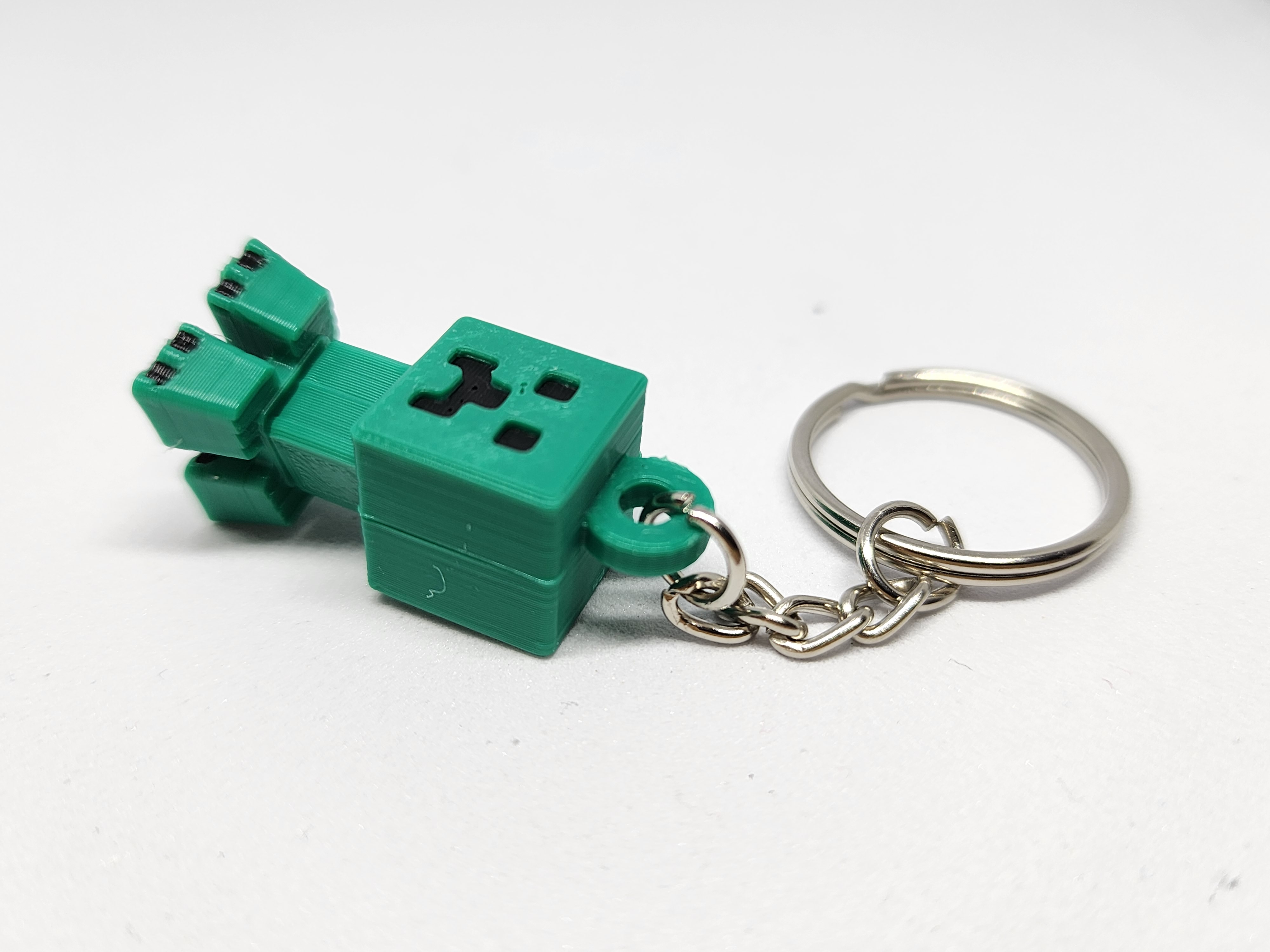 Minecraft inspired creeper mini figure kit card keychain by chiz