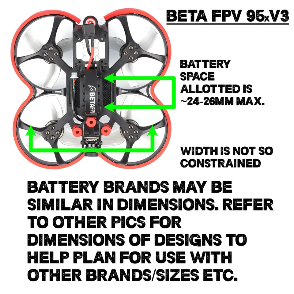 Beta FPV 95x Battery Holder by miremaker | Download free STL model