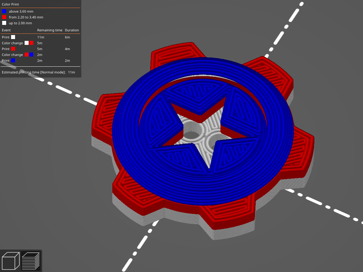 Print-In-Place USA Flag Spinning Gear Fidget Button