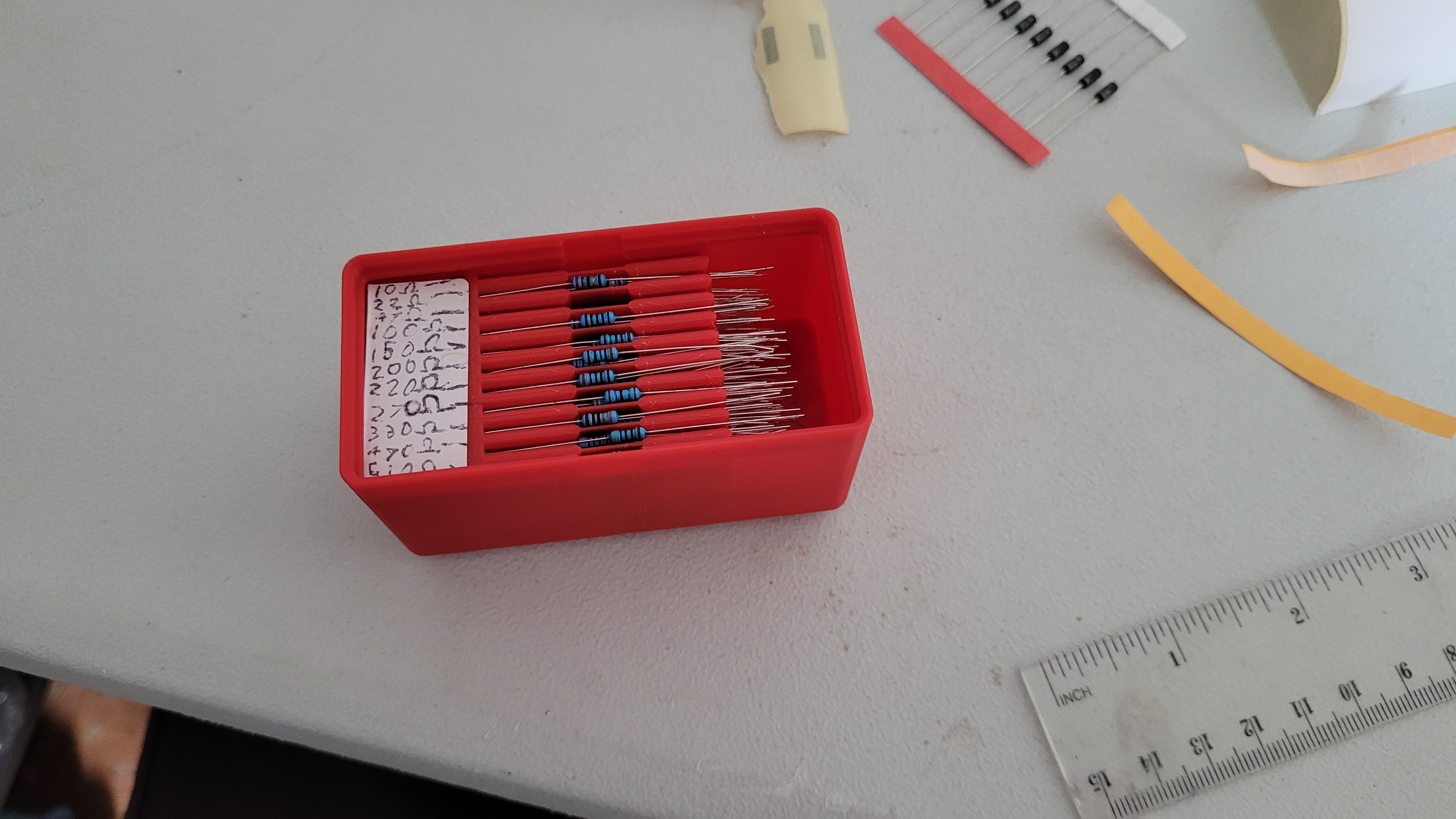 Gridfinity resistor storage bin 3D model thumbnail