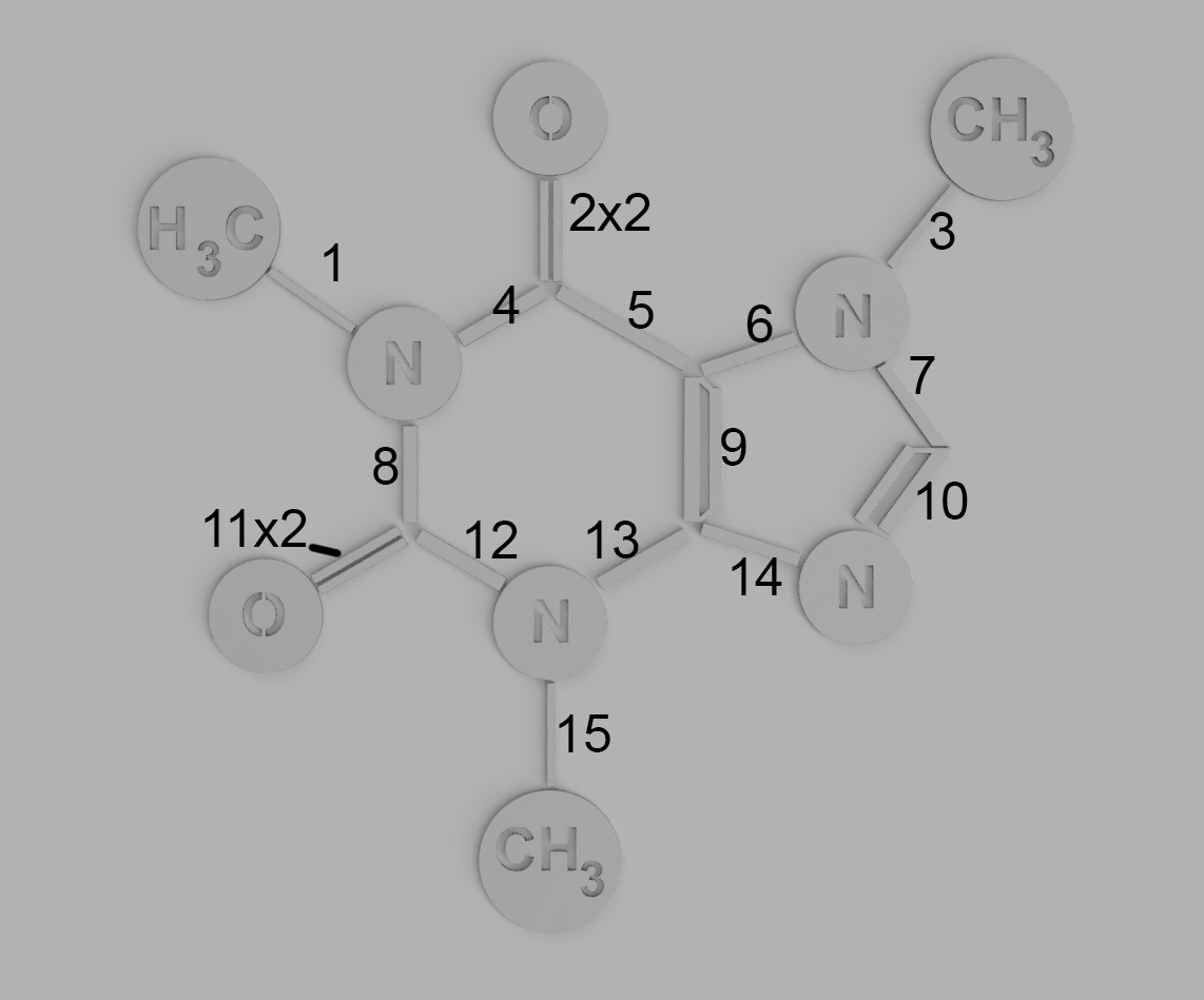 Caffeine Molecule Wall Art by Bertoo1337 | Download free STL model ...
