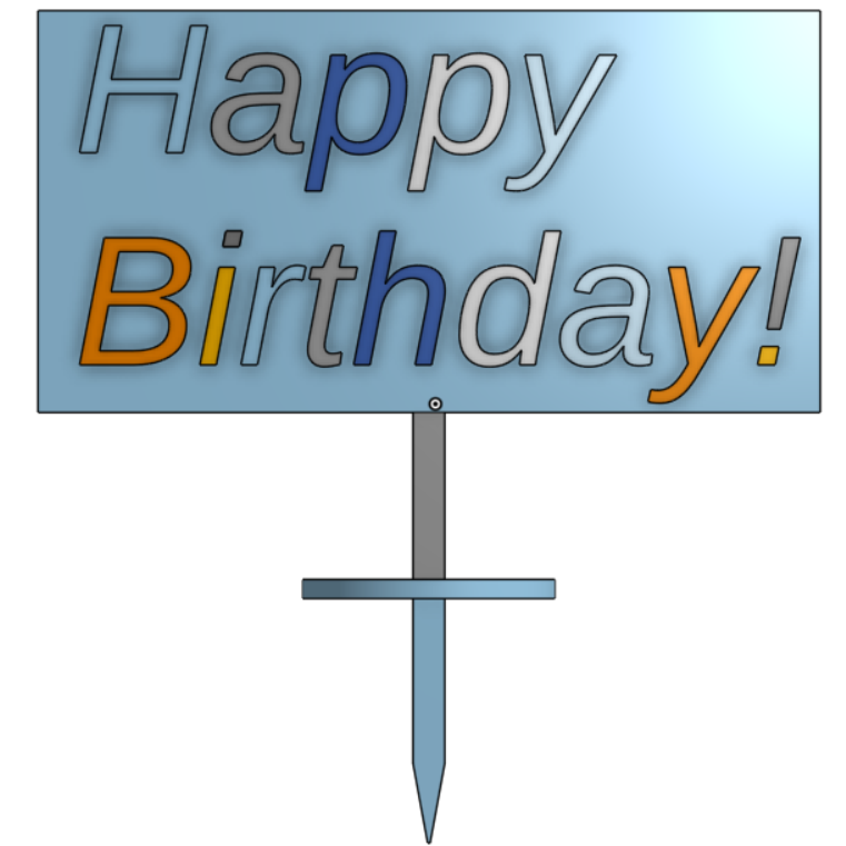 simple 'Happy Birthday!' cake topper          (Small format) — miniatura 4