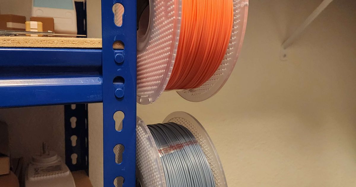 Filament Spool Holder for shelving with Keyhole, Teardrop, or just ...