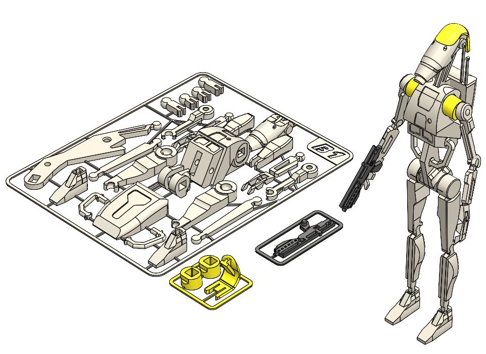 Droid Kit Card B1 Battle Droid 2.0 Star Wars Kit Card von Willi | Kostenloses STL ...