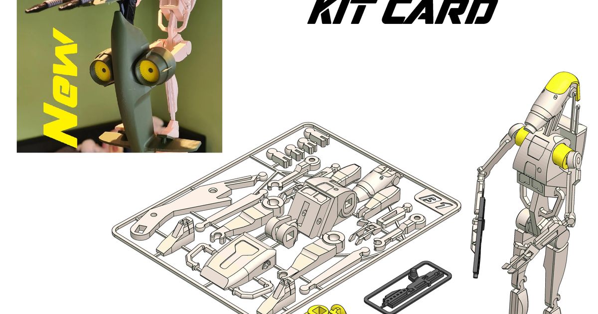 B1 Battle Droid 2.0 Star Wars Kit Card von Willi | Kostenloses STL ...