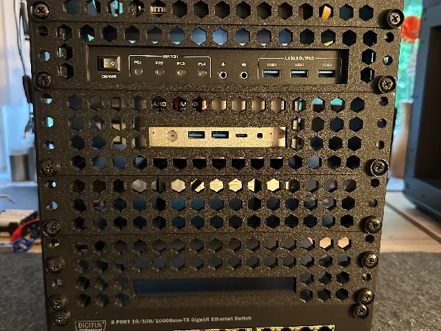 10" 1U Dual monitor KVM switch holder