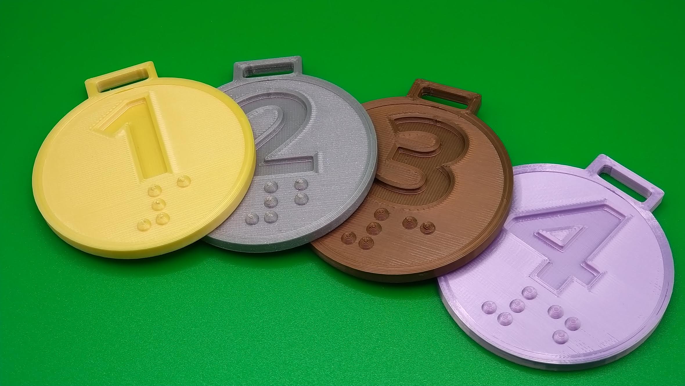 Medal with Braille Number by Misakov Download free STL model