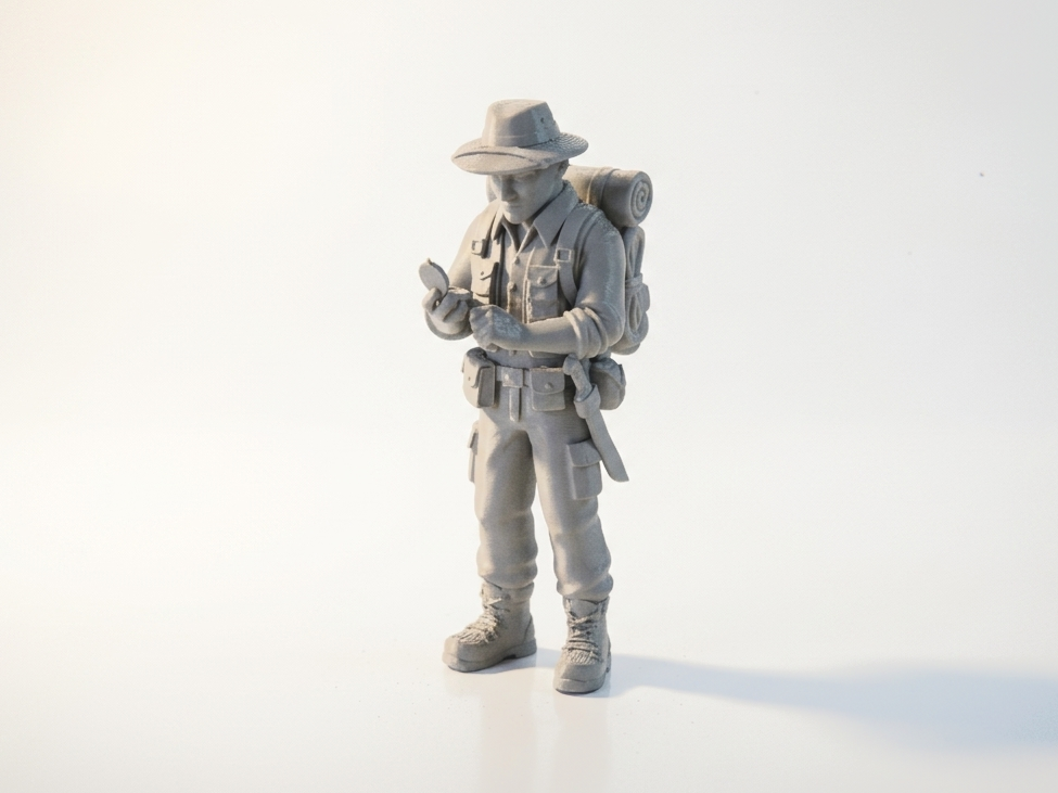 Explorer Navigating Adventurer Figurine 3D Printable