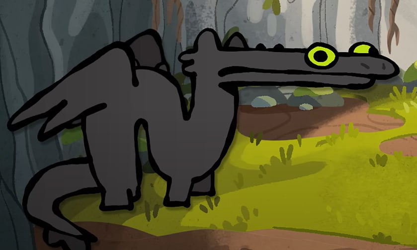 Toothless dragon from "How to Train Your Dragon"