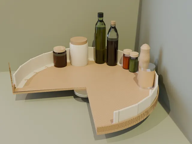 Lazy Susan Fence for Corner Cabinets – No-Drill Click-Together Rail, 3 / 4 / 5 in Tall
